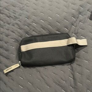 Qwstion Black and Cream Men's toiletry inflight travel  Bag